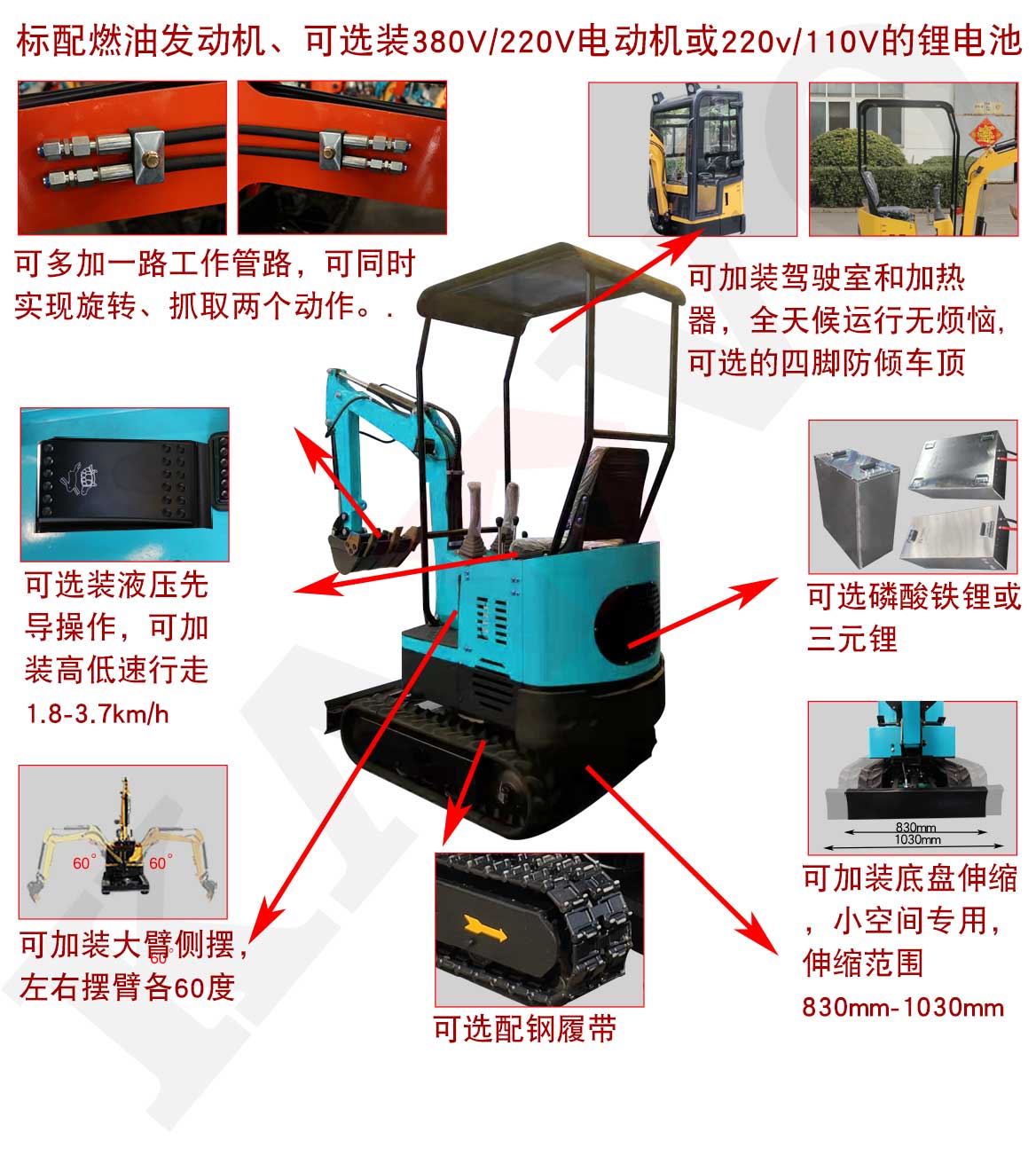 KE12電動挖掘機可選配置